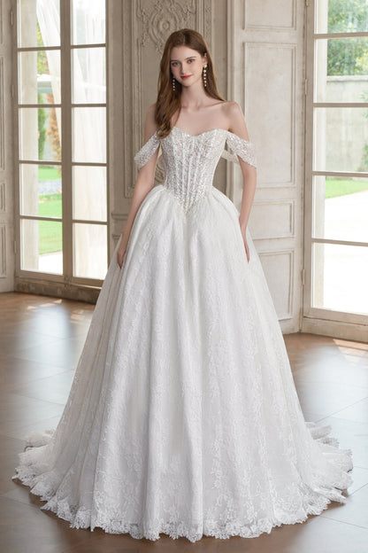 #NATALINA Full lace ballgown with beaded details - Reflections Bridal Studio