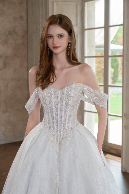 #NATALINA Full lace ballgown with beaded details - Reflections Bridal Studio