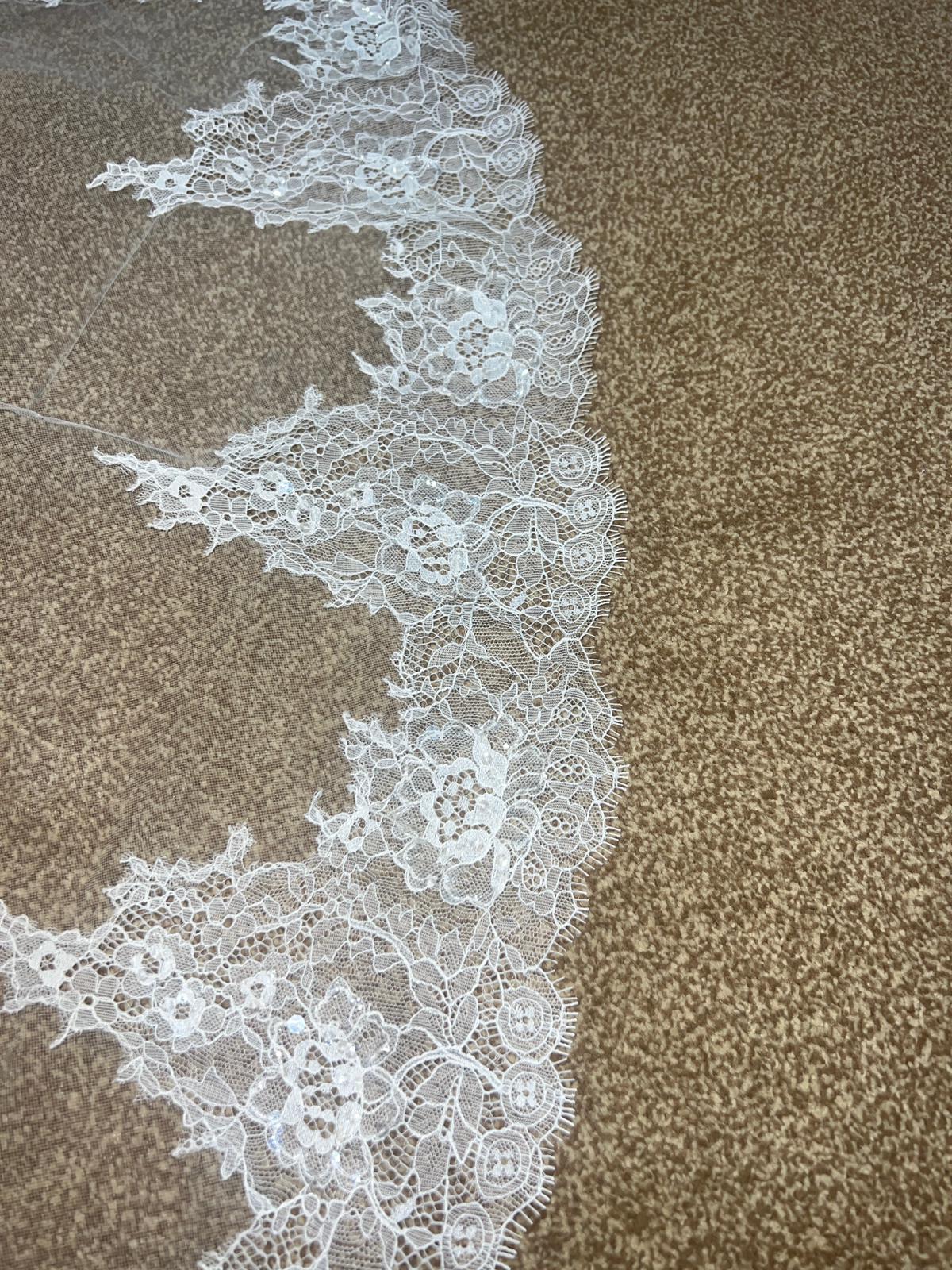 PORTIA VEIL Beaded eyelash lace veil - Reflections Bridal Studio