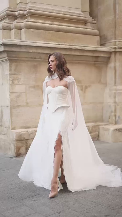 #MARLEN Faux leather bridal basque bodice