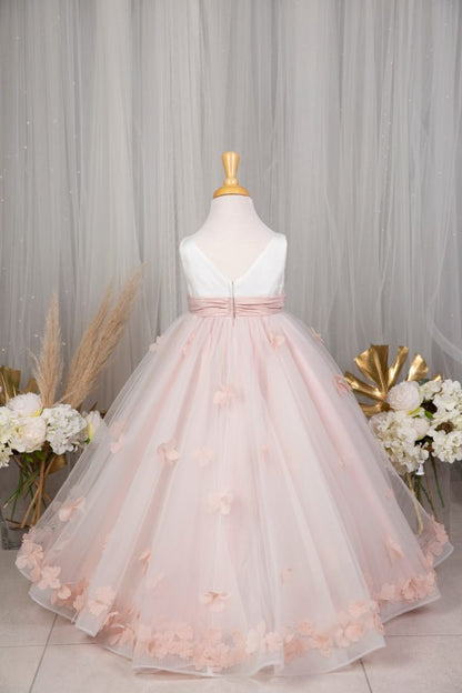 RDF1115 Casading flowers Tulle & satin - Reflections Bridal Studio