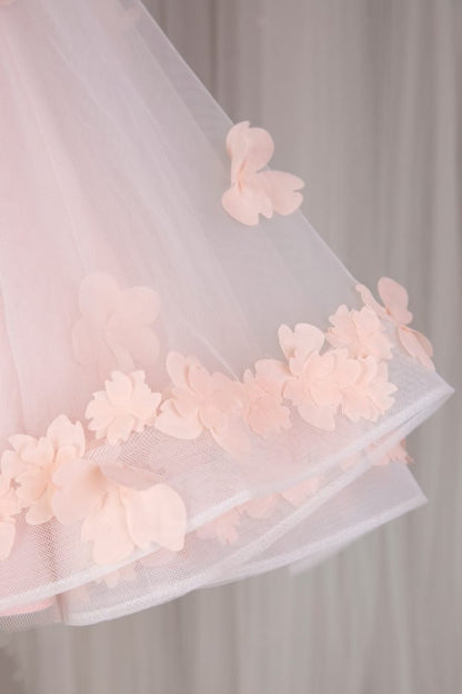 RDF1115 Casading flowers Tulle & satin - Reflections Bridal Studio