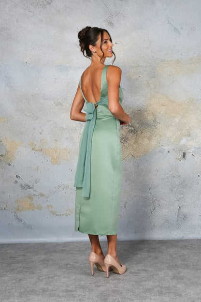RDM1340 Satin midi length bridesmaid - Reflections Bridal Studio