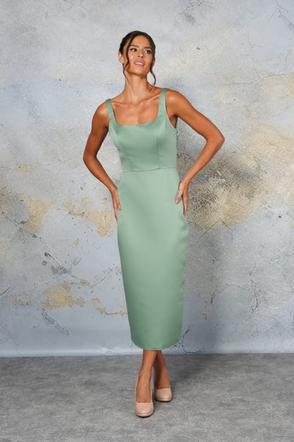 RDM1340 Satin midi length bridesmaid - Reflections Bridal Studio