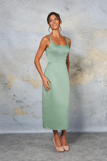 RDM1340 Satin midi length bridesmaid - Reflections Bridal Studio