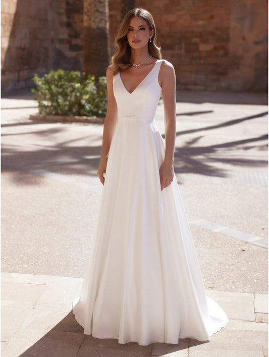 REGINA ARRIVING SOON Mikado A - line gown - Reflections Bridal Studio