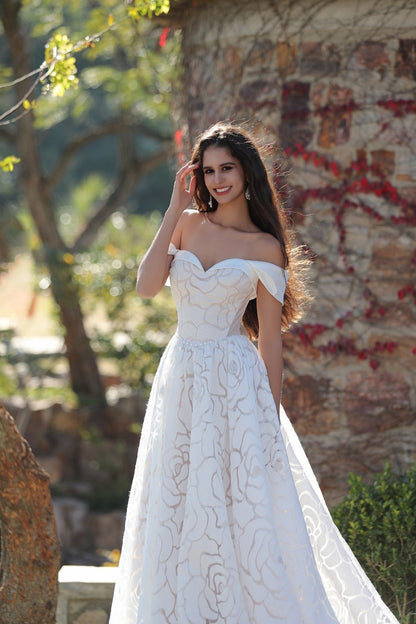 ROSALEEN Arriving 30/10 Floral organza ballgown - Reflections Bridal Studio