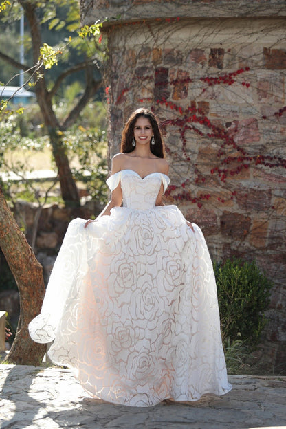 ROSALEEN Arriving 30/10 Floral organza ballgown - Reflections Bridal Studio