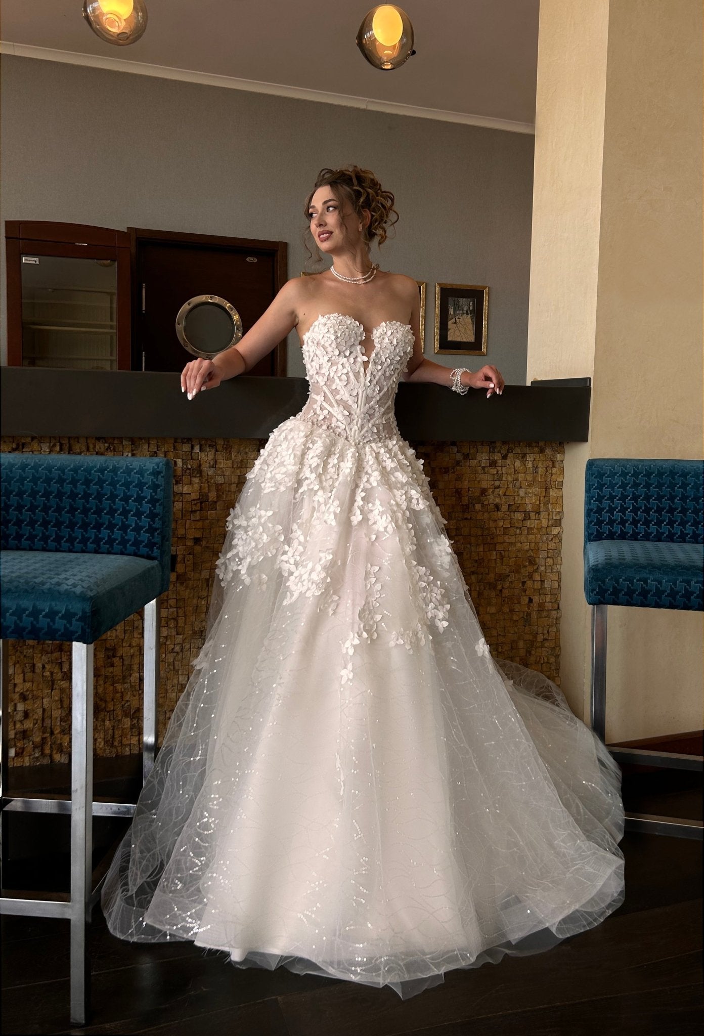 SAKURA Sparkling 3D floral ballgown - Reflections Bridal Studio