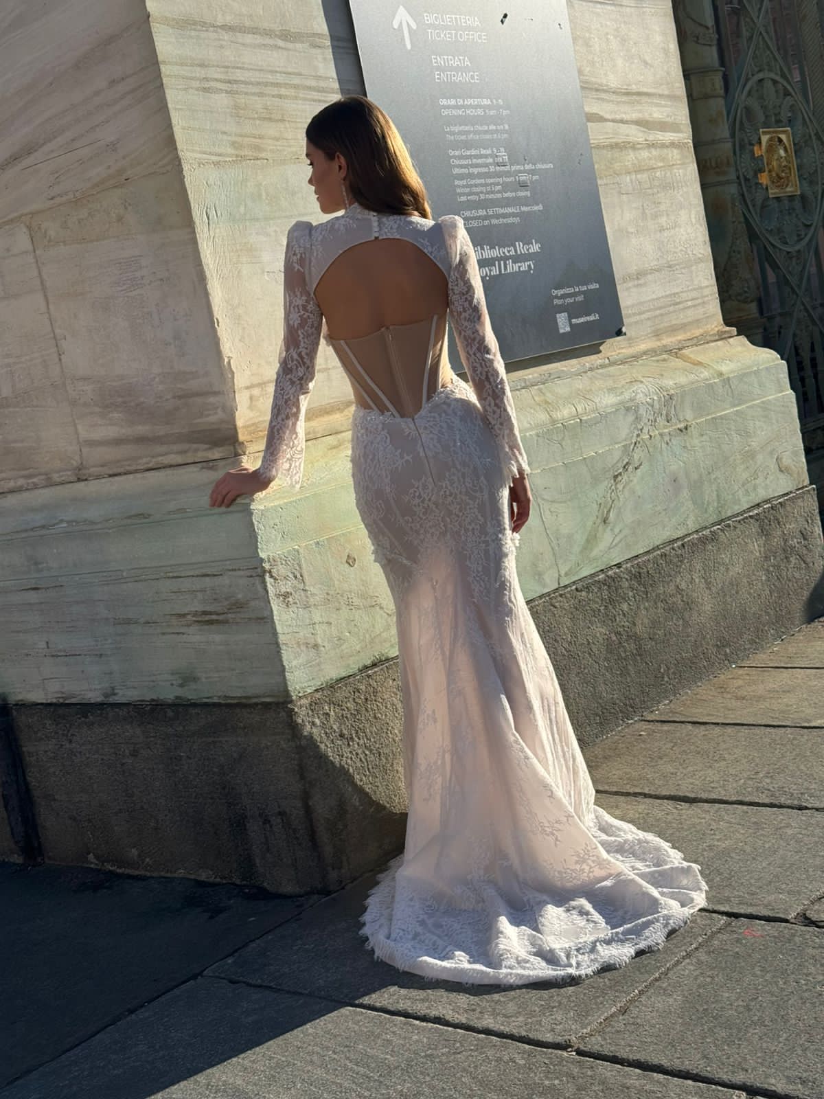 SHANTAL Fit and flare lace with basque bodice - Reflections Bridal Studio