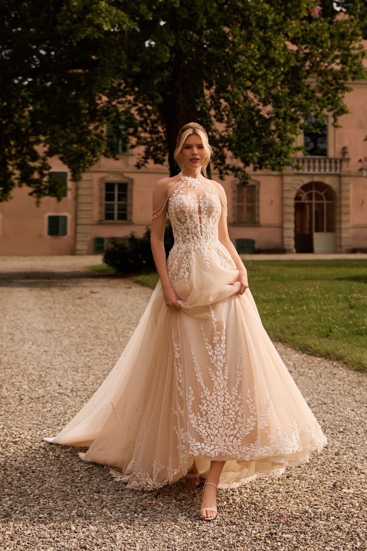 TIDEVIA Halterneck lace ballgown - Reflections Bridal Studio