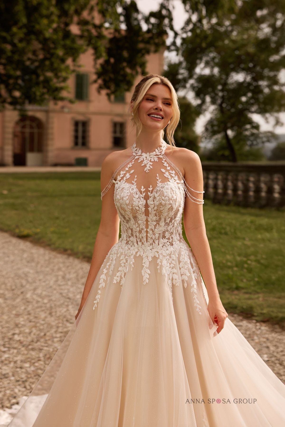 TIDEVIA Halterneck lace ballgown - Reflections Bridal Studio