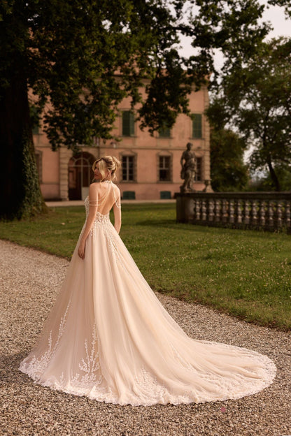 TIDEVIA Halterneck lace ballgown - Reflections Bridal Studio