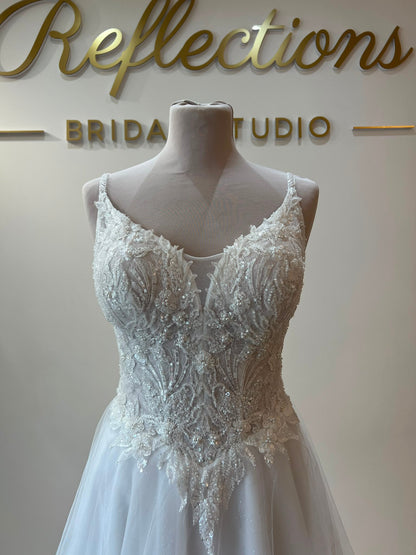 VIKKI Size 10 A-line tulle and lace gown - Reflections Bridal Studio