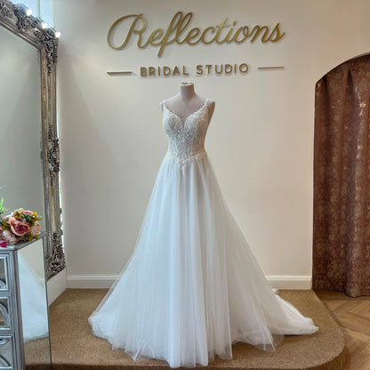 VIKKI Size 10 A-line tulle and lace gown - Reflections Bridal Studio